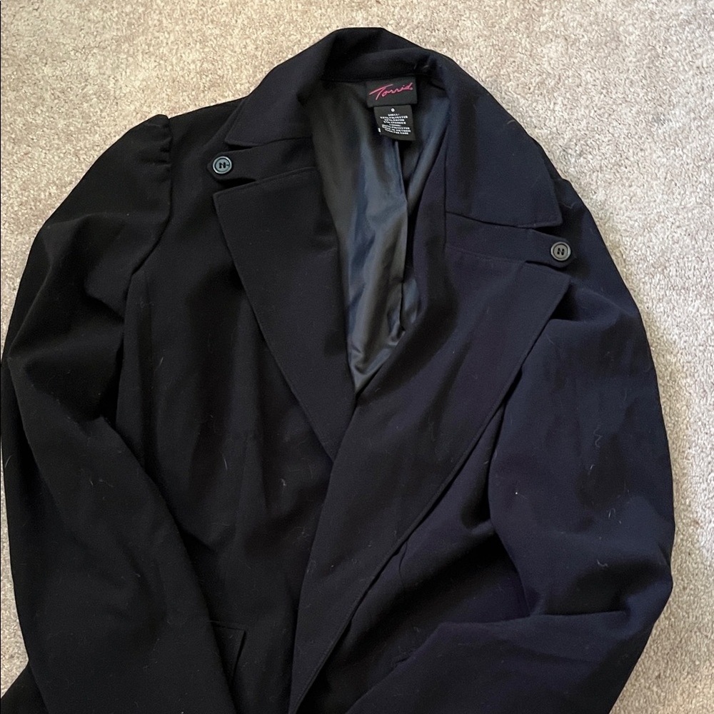 torrid Black Blazer with Notched Collar